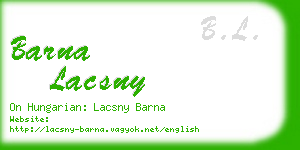 barna lacsny business card